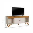 Ver imagem 5 de Rack Sevilha para TV 65" 160cm MDF com Portas Giratórias Off White Mavaular Móveis