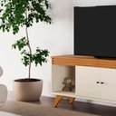 Ver imagem 2 de Rack Sevilha para TV 65" 160cm MDF com Portas Giratórias Off White Mavaular Móveis