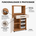 Ver imagem 7 de Fruteira para Cozinha 3 Cestos 1 Porta 1 Gaveta com Rodízios Fortaleza Espresso Móveis