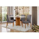 Ver imagem 2 de Conjunto Sala de Jantar Mesa Anitta 135x90 com 4 Cadeiras Mariah Ype/off White/veludo Cinza - Nc