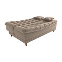 Ver imagem 5 de Sofá Cama Day 185cm Reclinável Manual Veludo Capuccino - Sallar Home