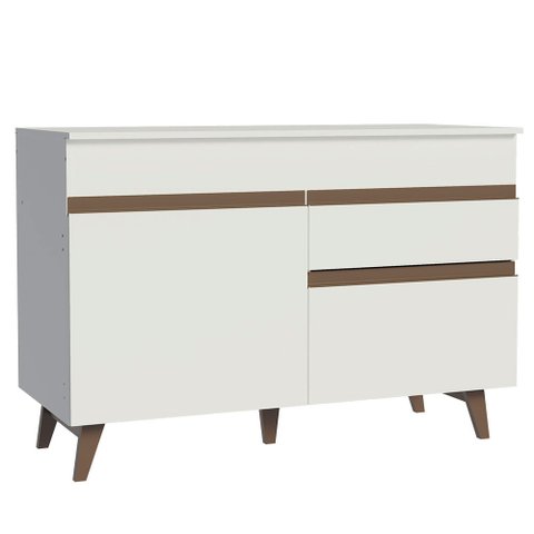 Balcão de Pia Madesa Reims 2 Portas e 1 Gaveta Branco Cor:Branco