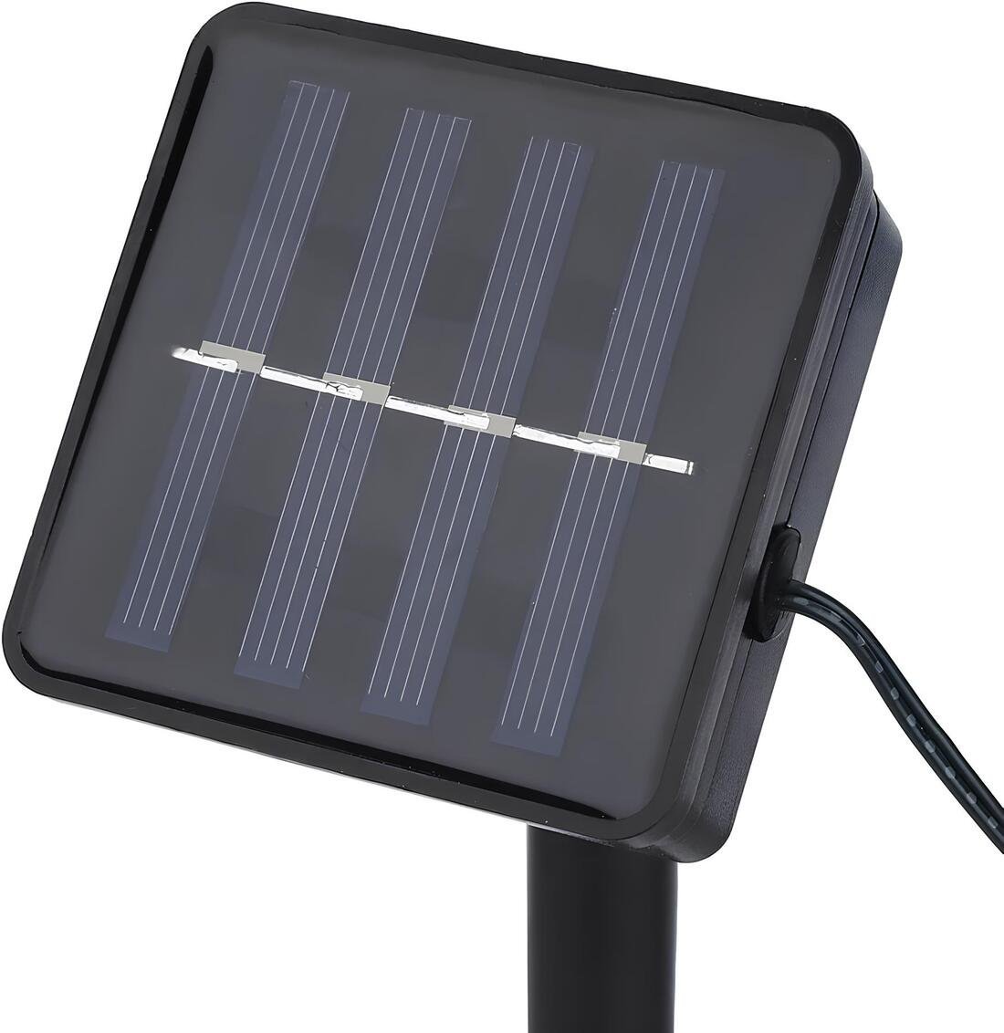 Cordão Leds Solar Lâmpadas Luzes Estrelas Amarela Natal 5m - 4