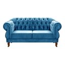 Ver imagem 1 de Sofá Chesterfield Capitonê Elisabeth Duquesa 2 Lugares - Veludo Azul