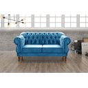 Ver imagem 2 de Sofá Chesterfield Capitonê Elisabeth Duquesa 2 Lugares - Veludo Azul