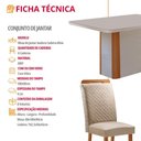 Ver imagem 4 de Mesa de Jantar Isadora 6 Lugares Tampo MDF com Vidro Serigrafado Creme 180cm Moderna