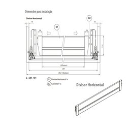 Divisor Horizontal Avantbox Fgvtn 900 Mm - Branco - 0076.05w0900h00 - 3