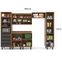 Ver imagem 3 de Cozinha Compacta Modulada 5 Peças 7 Portas 4 Gavetas Confort Cinza/Cinamomo/Grafite