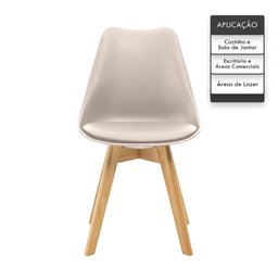 Kit 4 Cadeiras Saarinen Wood com Estofamento Várias Cores Cor:nude - 7