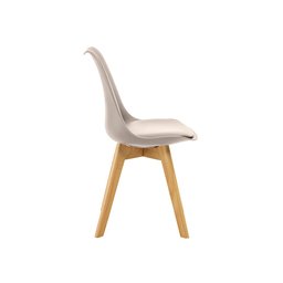 Kit 4 Cadeiras Saarinen Wood com Estofamento Várias Cores Cor:nude - 5