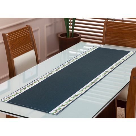 Caminho de Mesa Trilho Retangular Estampado 1,40 X 0,45 4 /6 Lugares Cozinha Sala Jantar Cactos