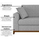 Ver imagem 5 de Sofá Living Vintage 3 Lugares 220cm em Linho Slim