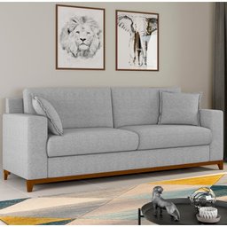 Sofá Living Vintage 3 Lugares 220cm em Linho Slim - 1