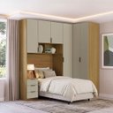 Ver imagem 1 de Quarto Modulado Solteiro 4 Peças Altezza Clean Belmax:Freijó/Off White