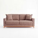 Ver imagem 4 de Sofá Living Vintage 3 Lugares 220cm em Linho Slim Marrom Avelã