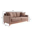 Ver imagem 3 de Sofá Living Vintage 3 Lugares 220cm em Linho Slim Marrom Avelã