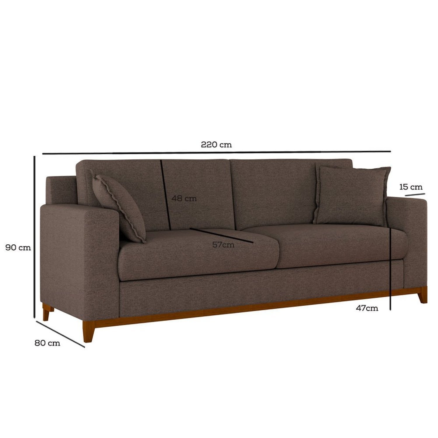 Sofá Living Vintage 3 Lugares 220cm em Linho Slim - 3