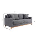Ver imagem 3 de Sofá 3 Lugares 2,20m Linho Living Slim Vintage Cinza Grafite