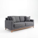 Ver imagem 2 de Sofá 3 Lugares 2,20m Linho Living Slim Vintage Cinza Grafite