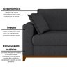 Sofá Living Vintage 3 Lugares 220cm em Linho Slim - 5