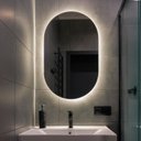 Ver imagem 1 de Espelho Orgânico de Parede com Led Quente Pílula 55x75cm para Sala Quarto Banheiro