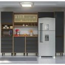 Ver imagem 1 de Cozinha Compacta Modulada 6 Peças 6 Portas 8 Gavetas Confort Cinza/Cinamomo/Grafite