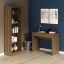 Ver imagem 2 de Kit Escritório Home Office com Mesa Gaveta e Estante no Cor:nogal