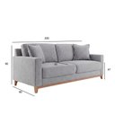 Ver imagem 3 de Sofá Living Vintage 3 Lugares 220cm em Linho Slim Cinza Inox