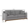 Sofá Living Vintage 3 Lugares 220cm em Linho Slim - 3