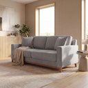 Ver imagem 1 de Sofá Living Vintage 3 Lugares 220cm em Linho Slim Cinza Inox