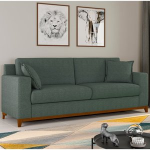 Sofá Living Vintage 3 Lugares 220cm em Linho Slim