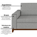 Ver imagem 5 de Sofá Living Vintage 3 Lugares 225cm em Linho Áspen Cinza