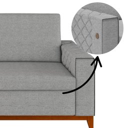 Sofá Living Vintage 3 Lugares 225cm em Linho Áspen - 8