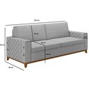 Ver imagem 3 de Sofá Living Vintage 3 Lugares 225cm em Linho Áspen Cinza