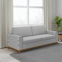 Ver imagem 1 de Sofá Living Vintage 3 Lugares 225cm em Linho Áspen Cinza