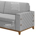 Ver imagem 7 de Sofá Living Vintage 3 Lugares 225cm em Linho Áspen