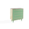 CÔMODA PARA QUARTO DE MADEIRA MACIÇA 4 GAVETAS SIDERAL NATURAL E VERDE SÁLVIA 90X40X98CM - 3