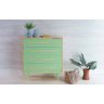 CÔMODA PARA QUARTO DE MADEIRA MACIÇA 4 GAVETAS SIDERAL NATURAL E VERDE SÁLVIA 90X40X98CM - 1