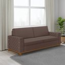 Ver imagem 1 de Sofá Living Vintage 3 Lugares 225cm em Linho Áspen Marrom Avelã