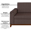 Ver imagem 5 de Sofá Living Vintage 3 Lugares 225cm em Linho Áspen Marrom Avelã