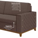 Ver imagem 7 de Sofá Living Vintage 3 Lugares 225cm em Linho Áspen Marrom Avelã