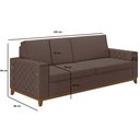 Ver imagem 3 de Sofá Living Vintage 3 Lugares 225cm em Linho Áspen Marrom Avelã