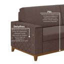 Ver imagem 6 de Sofá Living Vintage 3 Lugares 225cm em Linho Áspen Marrom Avelã