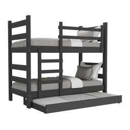 Treliche Madeira Maciça - vira 2 Camas - com Colchões Inclusos Dubai Multimóveis CR35107 Preto - 1