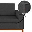 Ver mais imagens de Sofá Living Vintage 3 Lugares 225cm em Linho Áspen Cinza Grafite