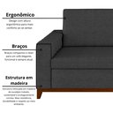 Ver imagem 5 de Sofá Living Vintage 3 Lugares 225cm em Linho Áspen Cinza Grafite