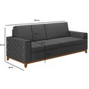 Ver imagem 3 de Sofá Living Vintage 3 Lugares 225cm em Linho Áspen Cinza Grafite