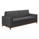 Ver imagem 2 de Sofá Living Vintage 3 Lugares 225cm em Linho Áspen Cinza Grafite