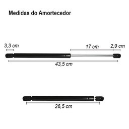 Amortecedor Tampa Traseira Porta Malas Punto Cinoy 2008 à 2016 YN-AMFT011 - 3