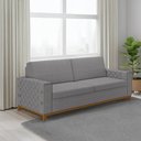 Ver imagem 1 de Sofá Living Vintage 3 Lugares 225cm em Linho Áspen Cinza Inox
